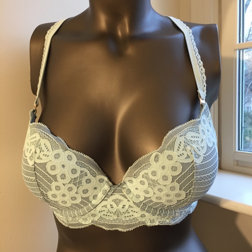 Aerie Mint Eyelet Lace Push Up Bra 34B